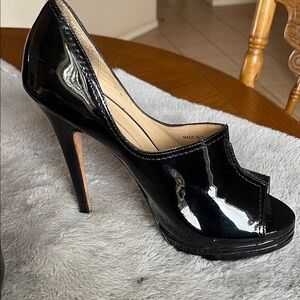 Elegant Black Peep-Toe Heels